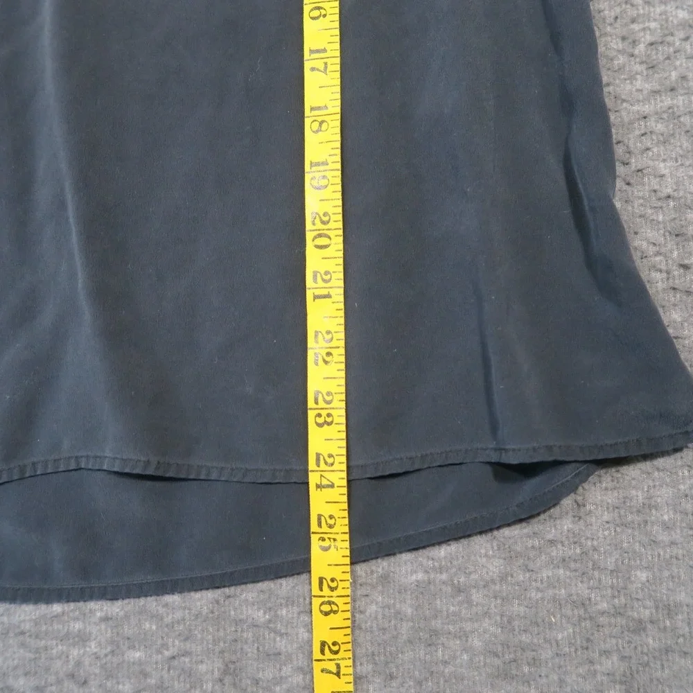 Lilly Pulitzer Silk Elsa Top S Black Puff Sleeve Split‎ V-Neck Buttons Luxury